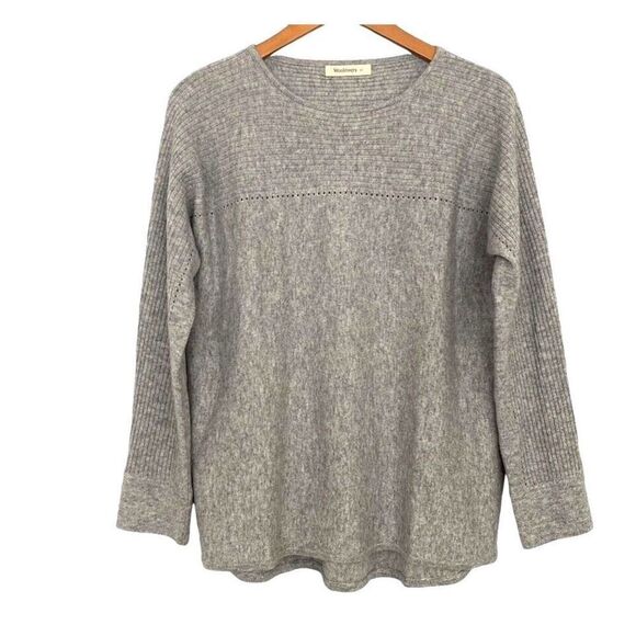 Woolovers Women's Merino Wool Cashmere Sweater Heather Gray Long Sleeve Size M - Picture 1 of 8
